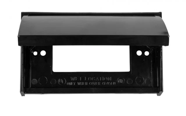 05-12215 – JR PRODUCTS Receptacle Cover, For Use With GFCI Style Outlet Black With Weatherproof Gasket